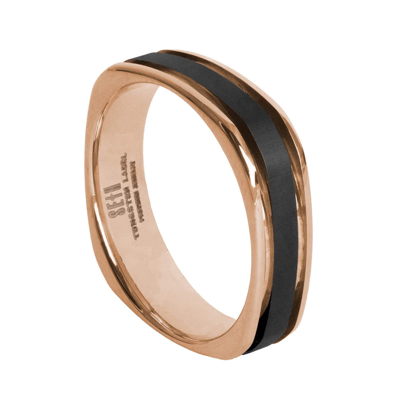 Aliança de Tungstênio Bordeaux Ródio Negro Fosco 5mm