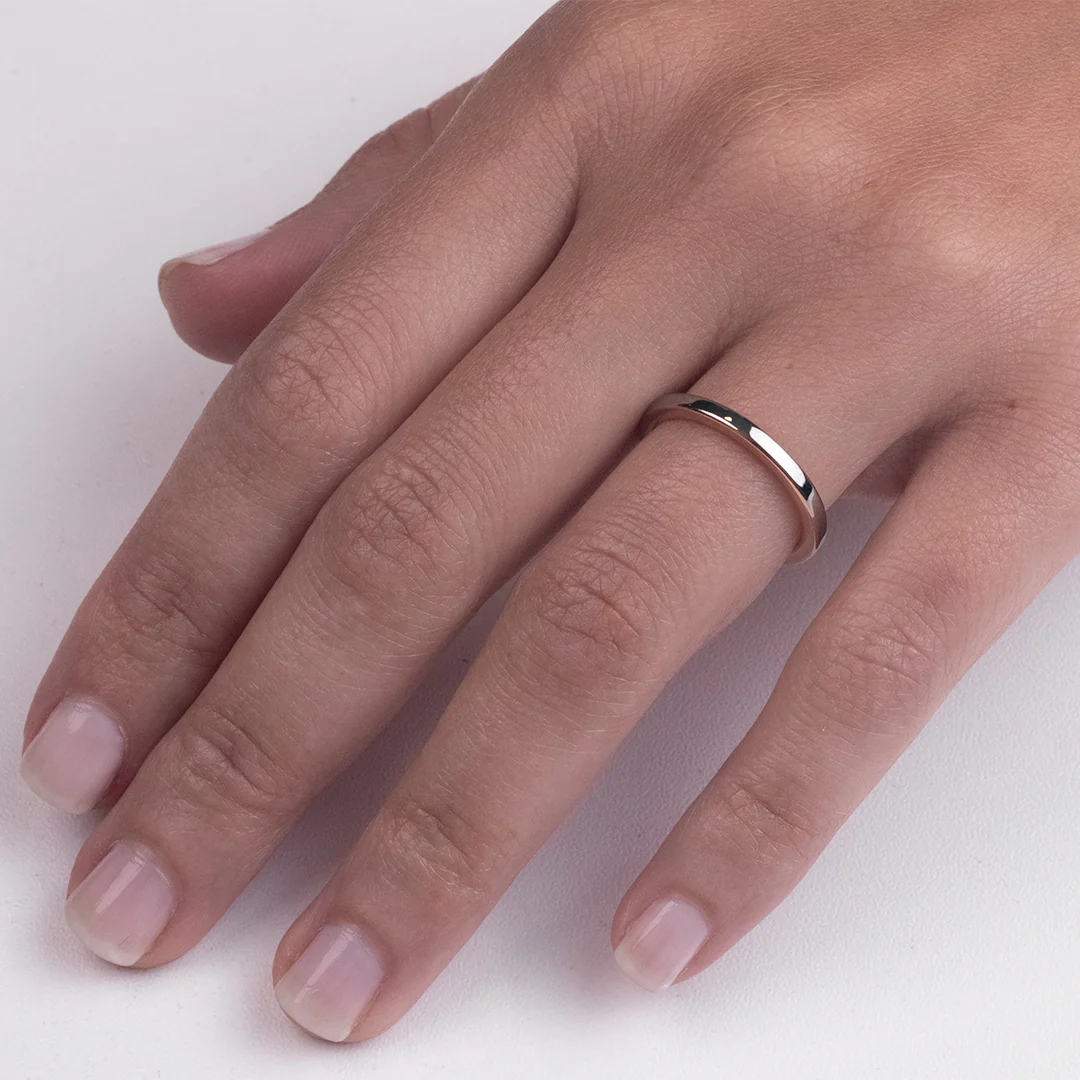 Aliança de Tungstênio Belize Prata e Rose 2mm - Image 3