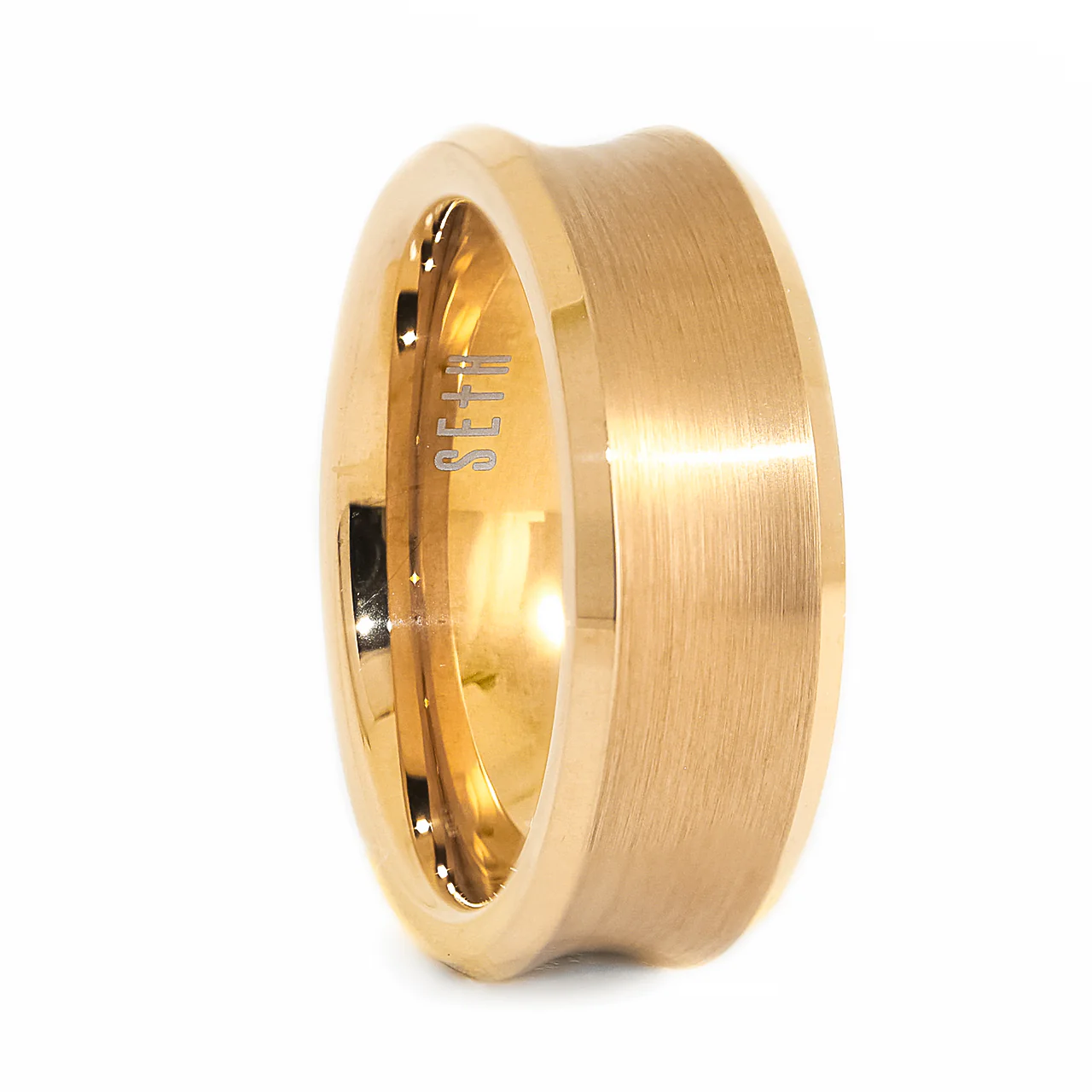 Aliança de Tungstênio Sheer Ouro fosco 8mm