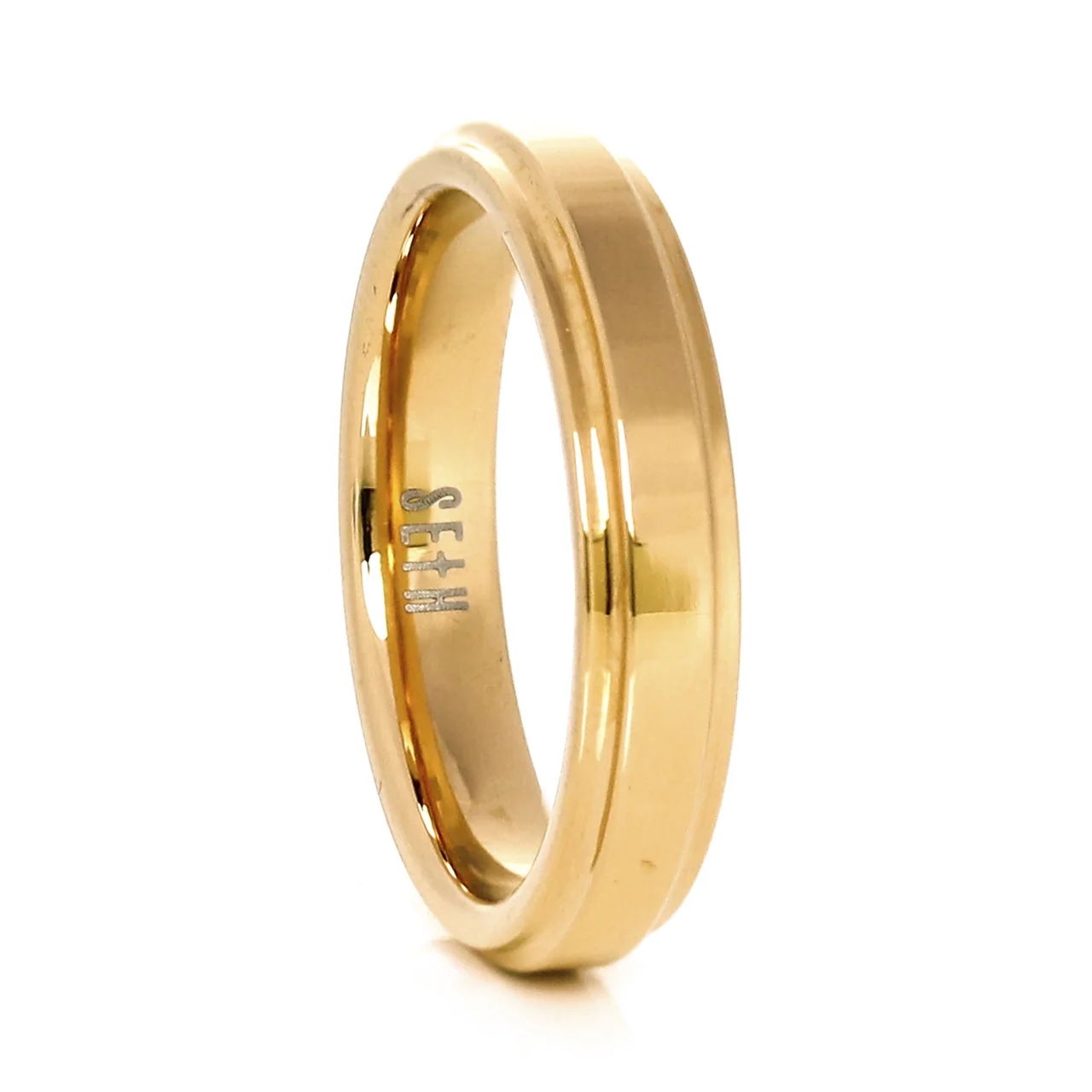 Aliança de Tungstênio Venice Ouro brilho 4mm