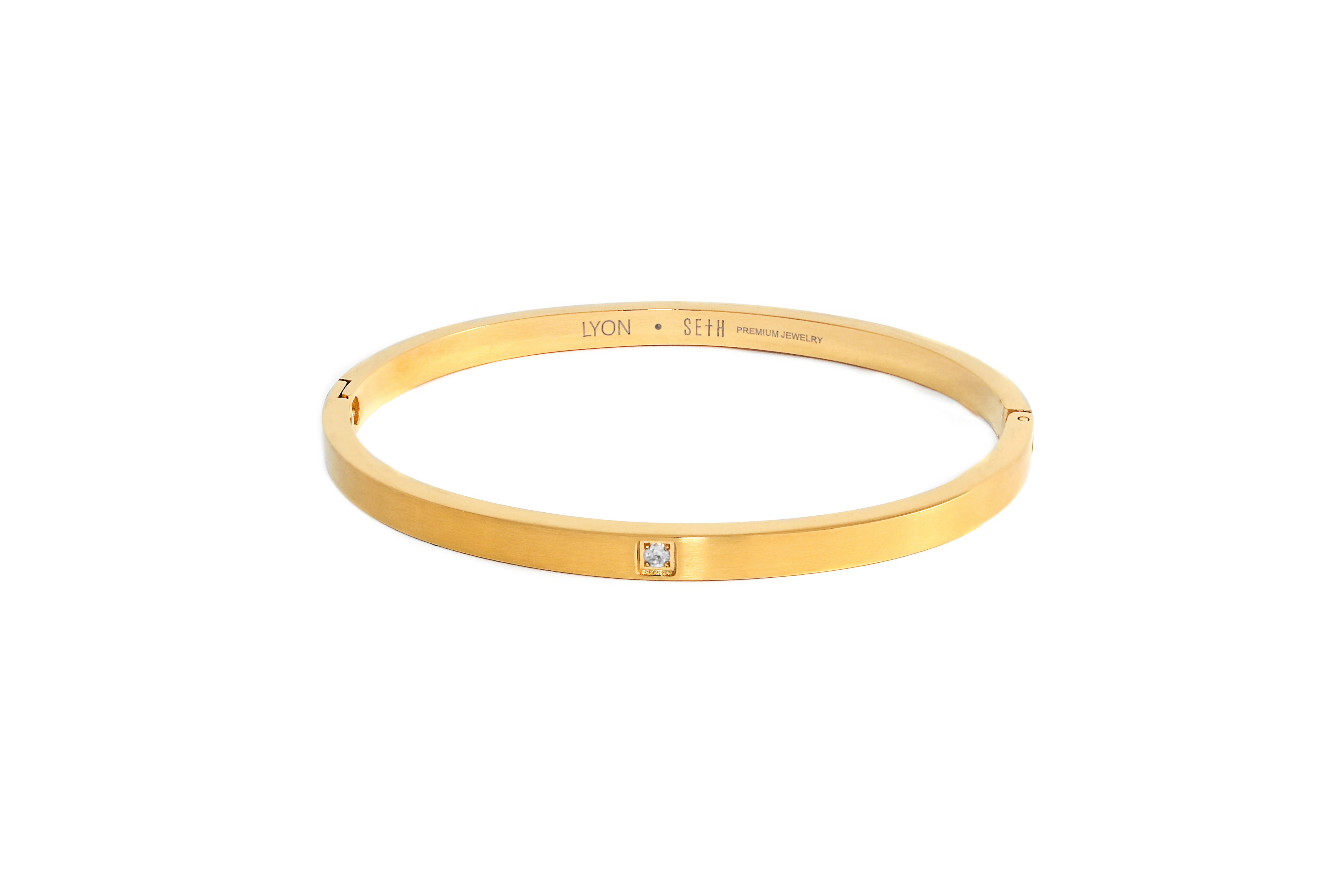 Bracelete Lyon Titânio Dourado Fosco