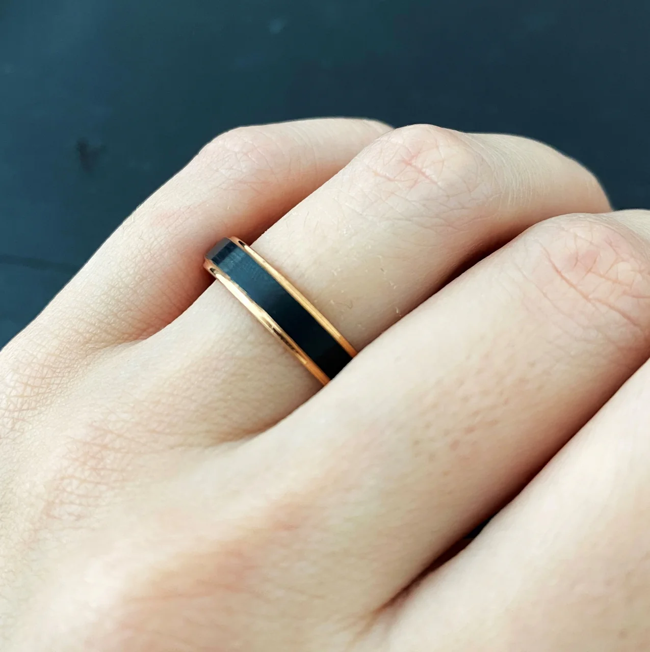 Aliança de Tungstênio Venice Ródio Negro fosco 4mm - Image 4