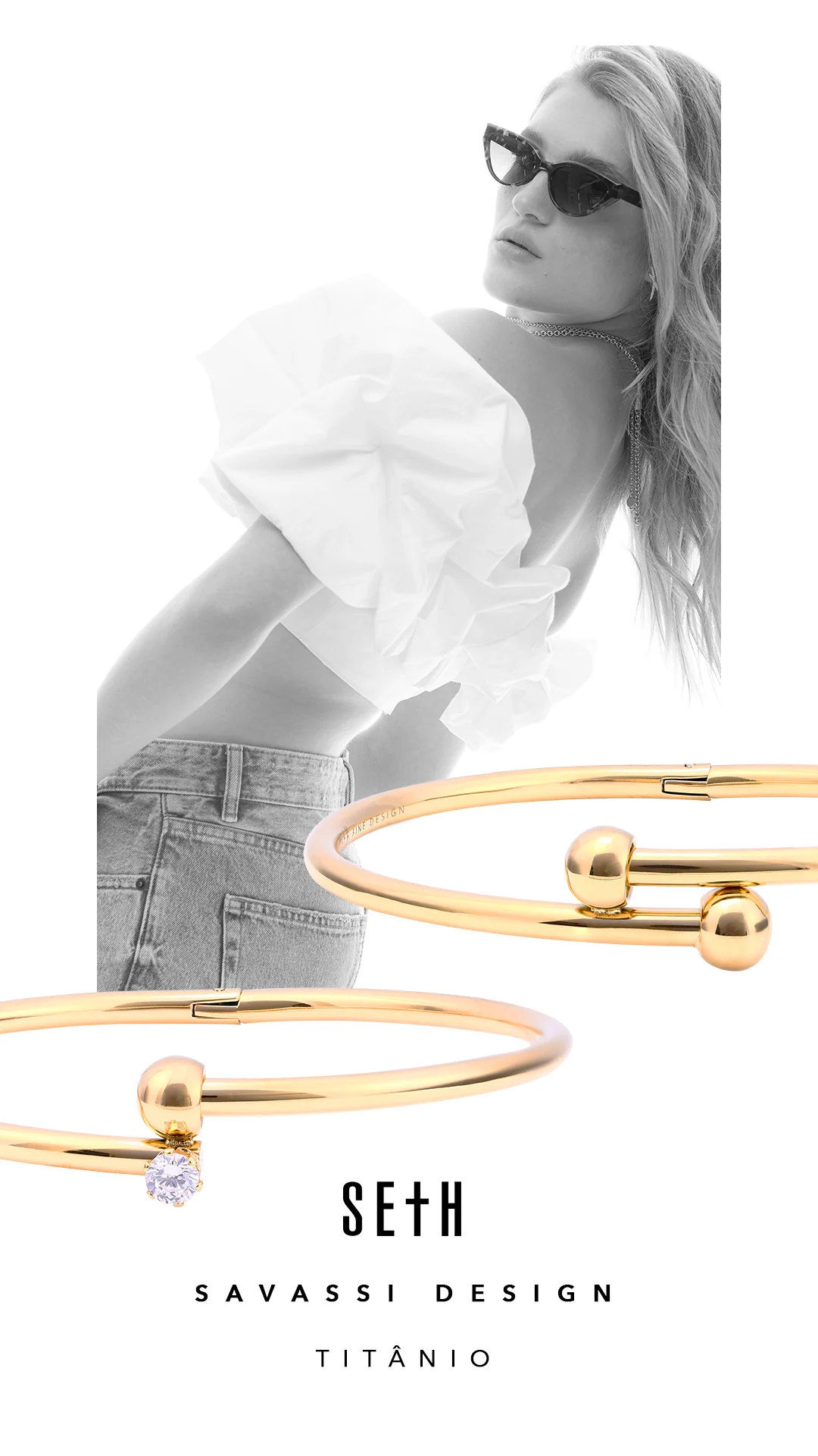 Bracelete Los Angeles Titânio Dourado - Image 2