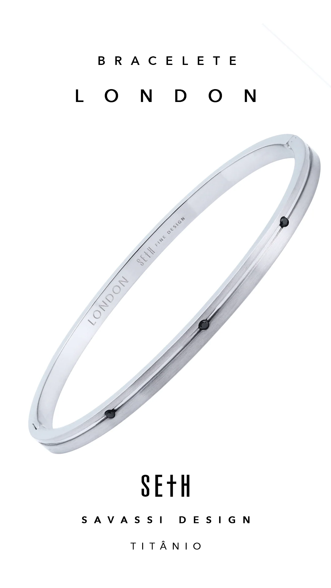 Bracelete London Titânio Prata - Image 2
