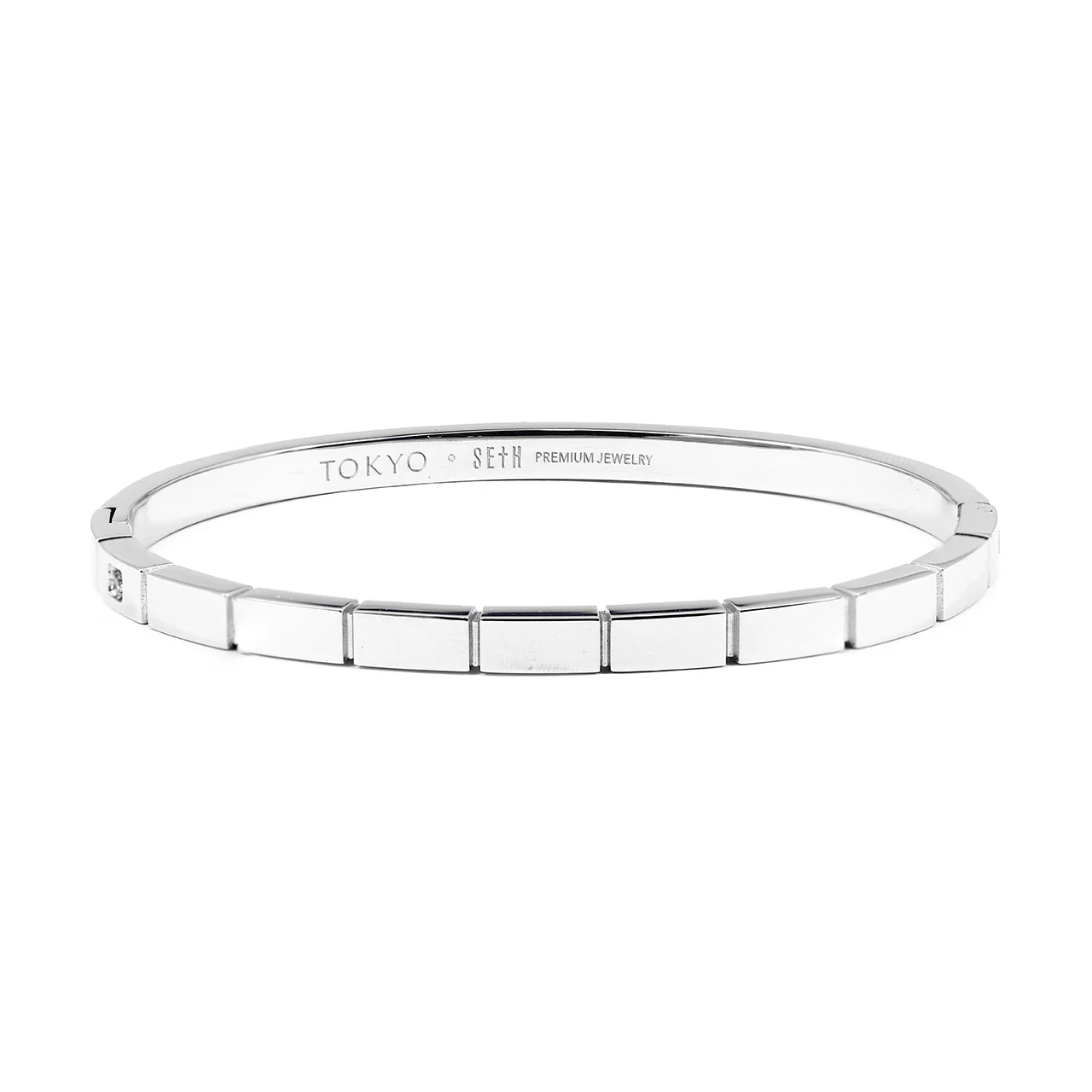Bracelete Tokyo Titânio Prata brilho